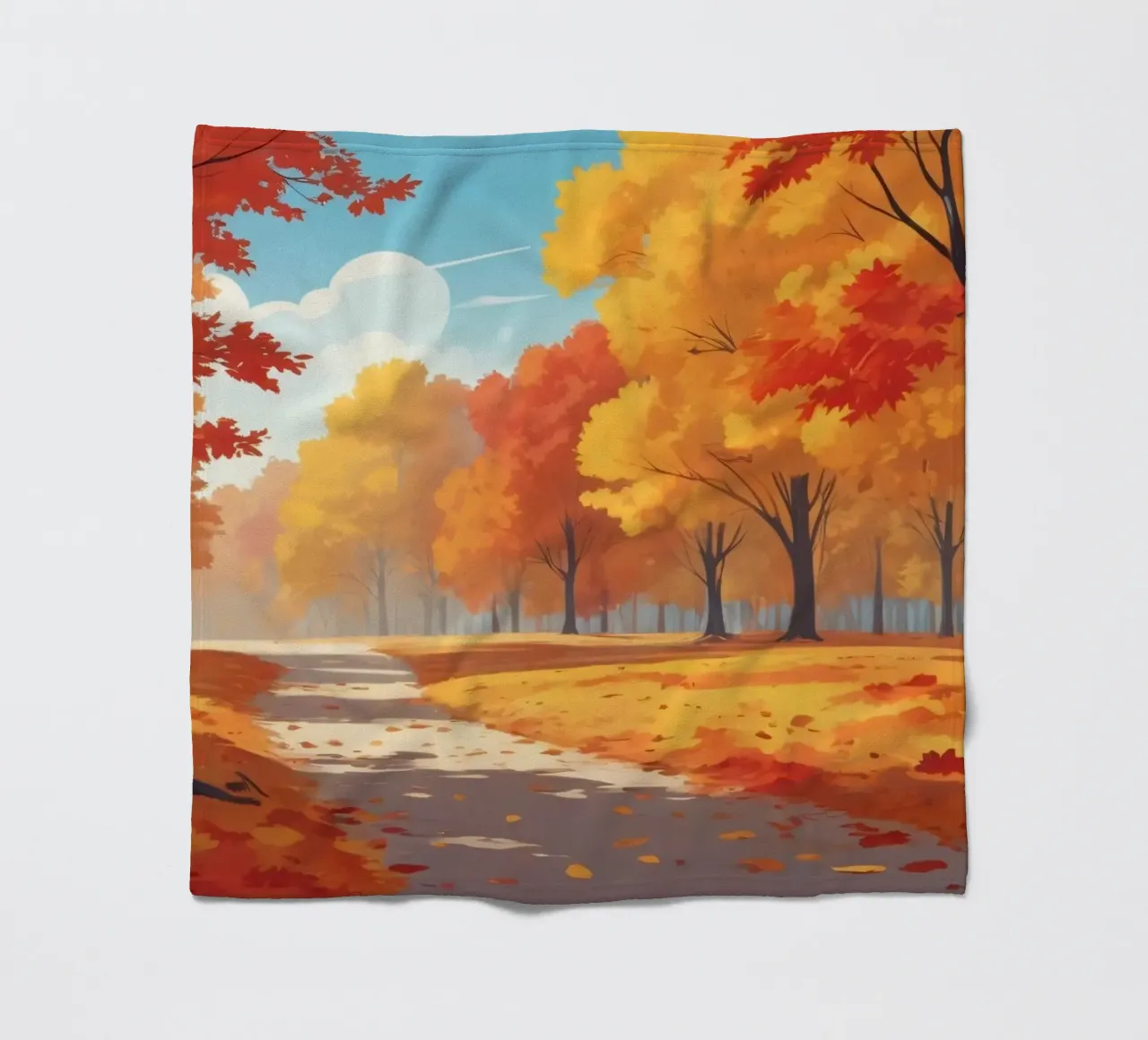 paesaggio autunnale con fogliame colorato coperta in pile da DesignDoodle