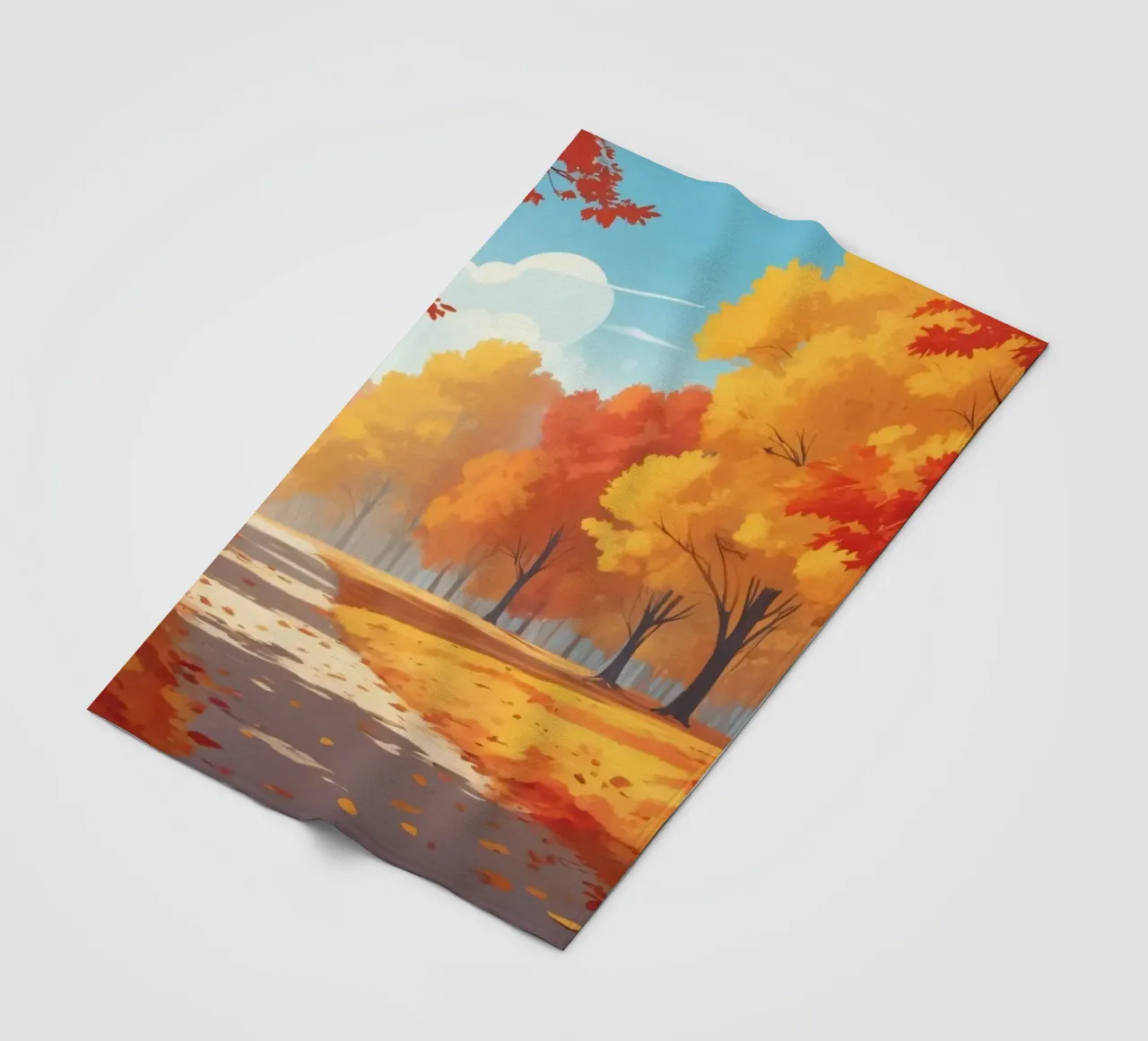 paesaggio autunnale con fogliame colorato coperta in pile da DesignDoodle
