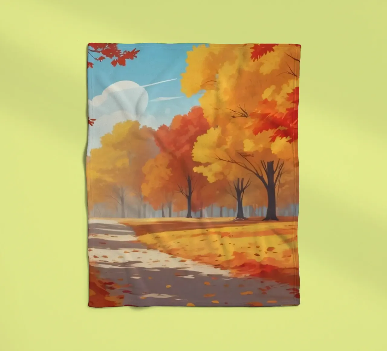 paesaggio autunnale con fogliame colorato coperta in pile da DesignDoodle