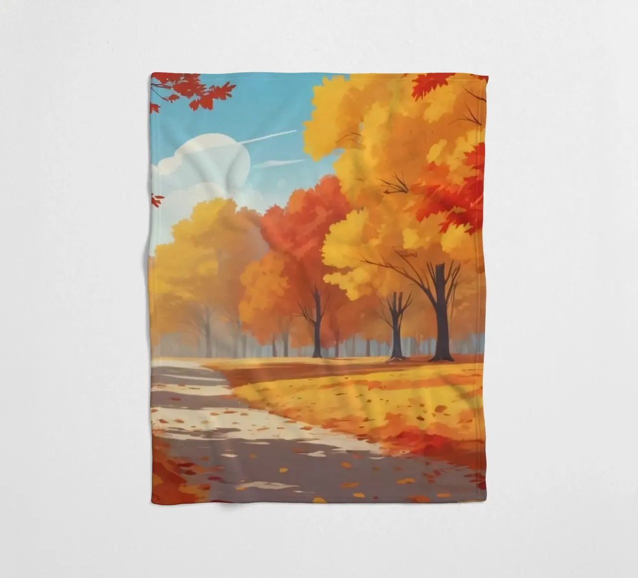 paesaggio autunnale con fogliame colorato coperta in pile da DesignDoodle