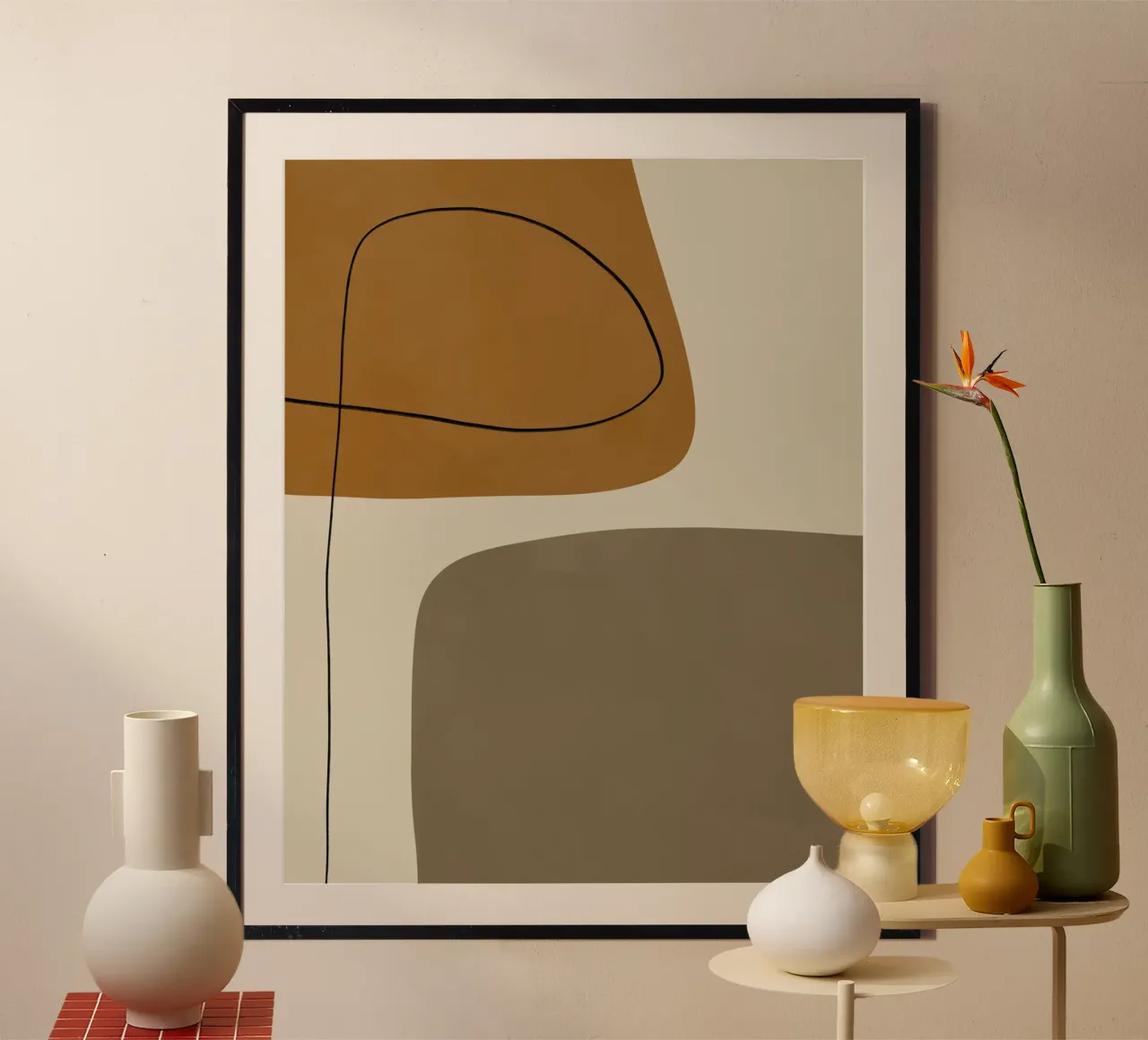 Forme organiche astratte #1 poster con telaio in legno da Alisa Galitsyna