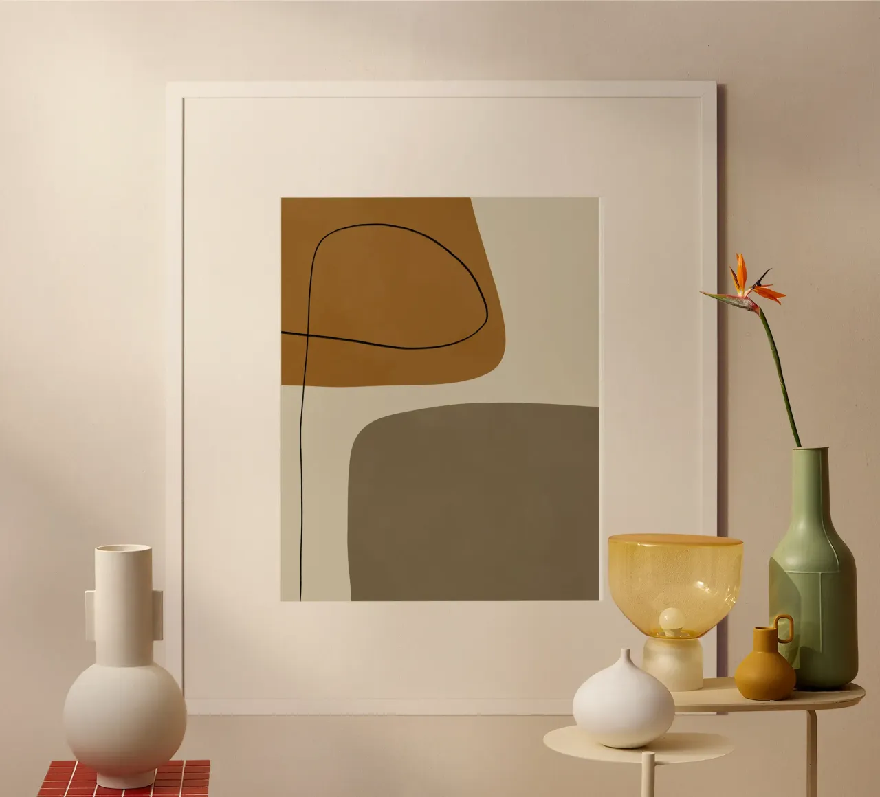 Forme organiche astratte #1 poster con telaio in legno da Alisa Galitsyna
