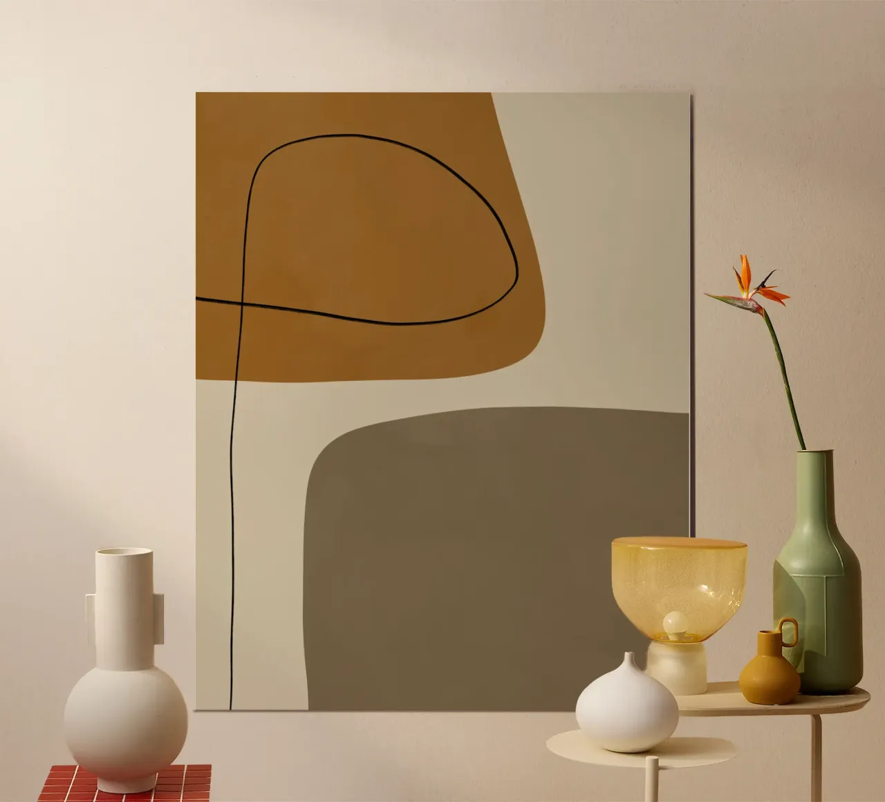 Forme organiche astratte #1 poster con telaio in legno da Alisa Galitsyna