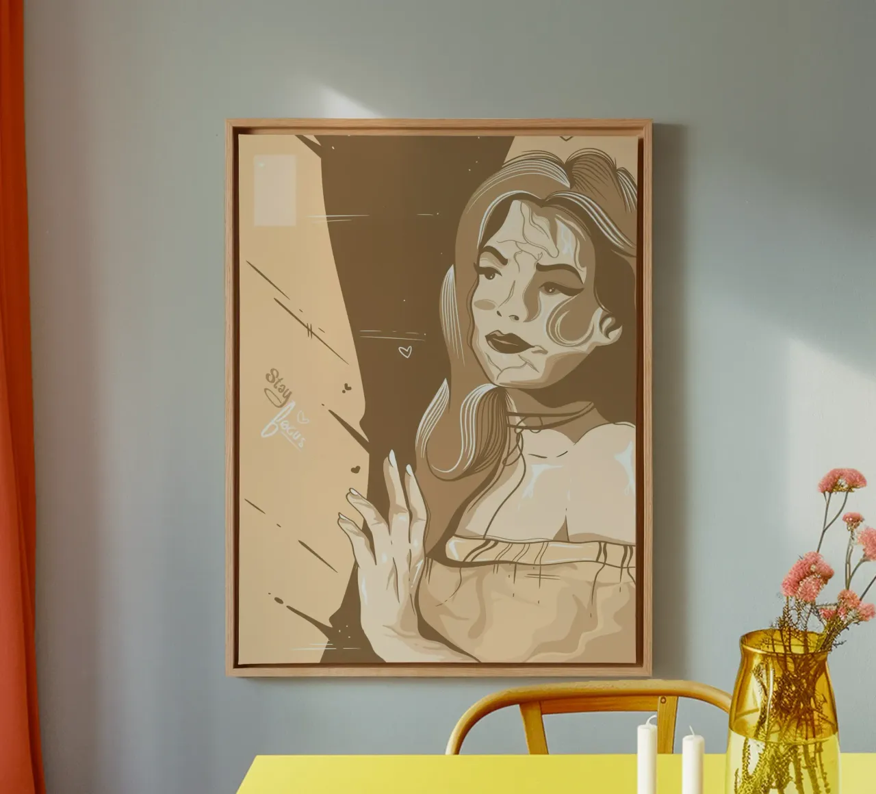 Felice-amore-focus tela con Cornice a cassetta da Gift For You