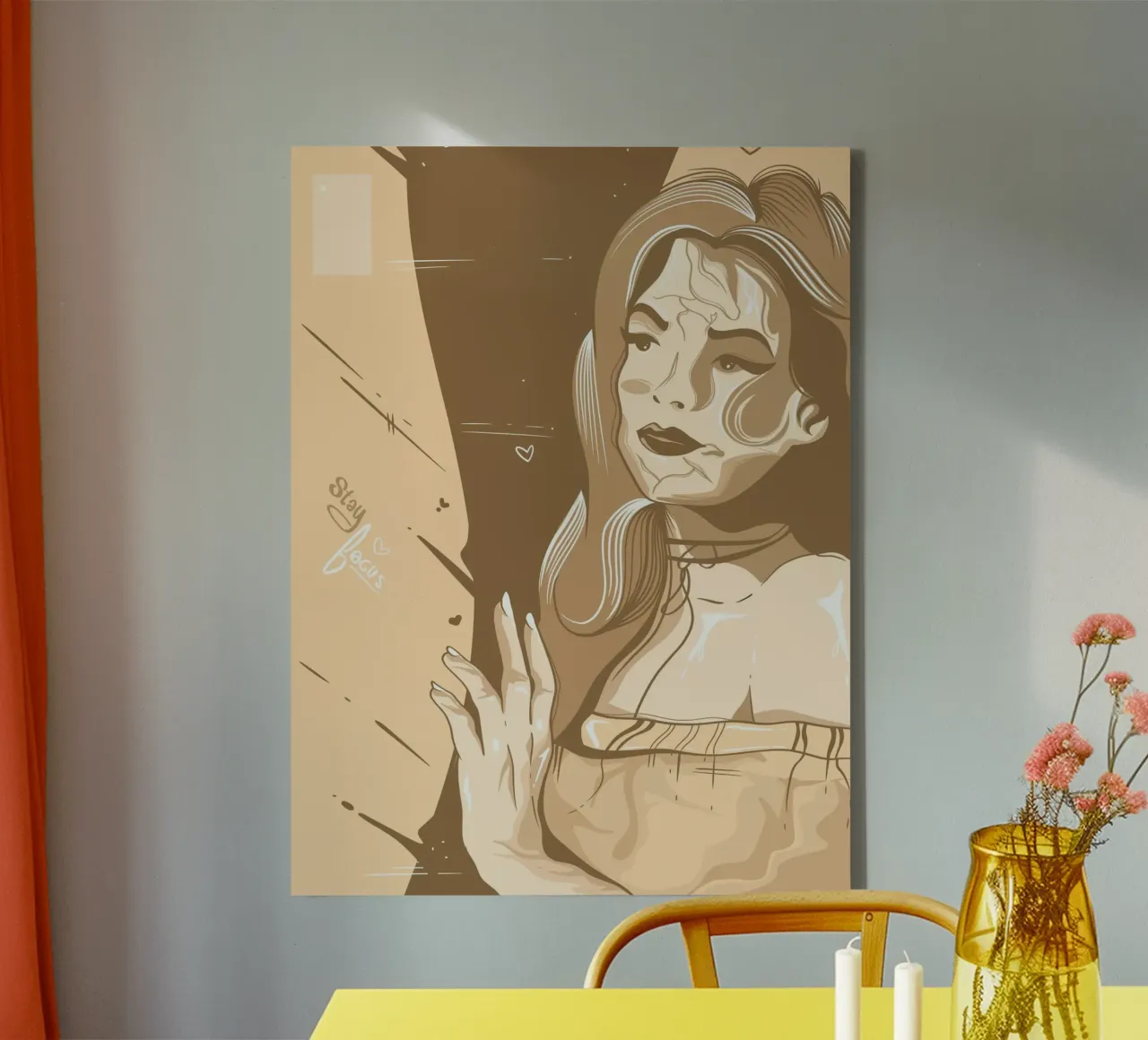 Felice-amore-focus tela con Cornice a cassetta da Gift For You