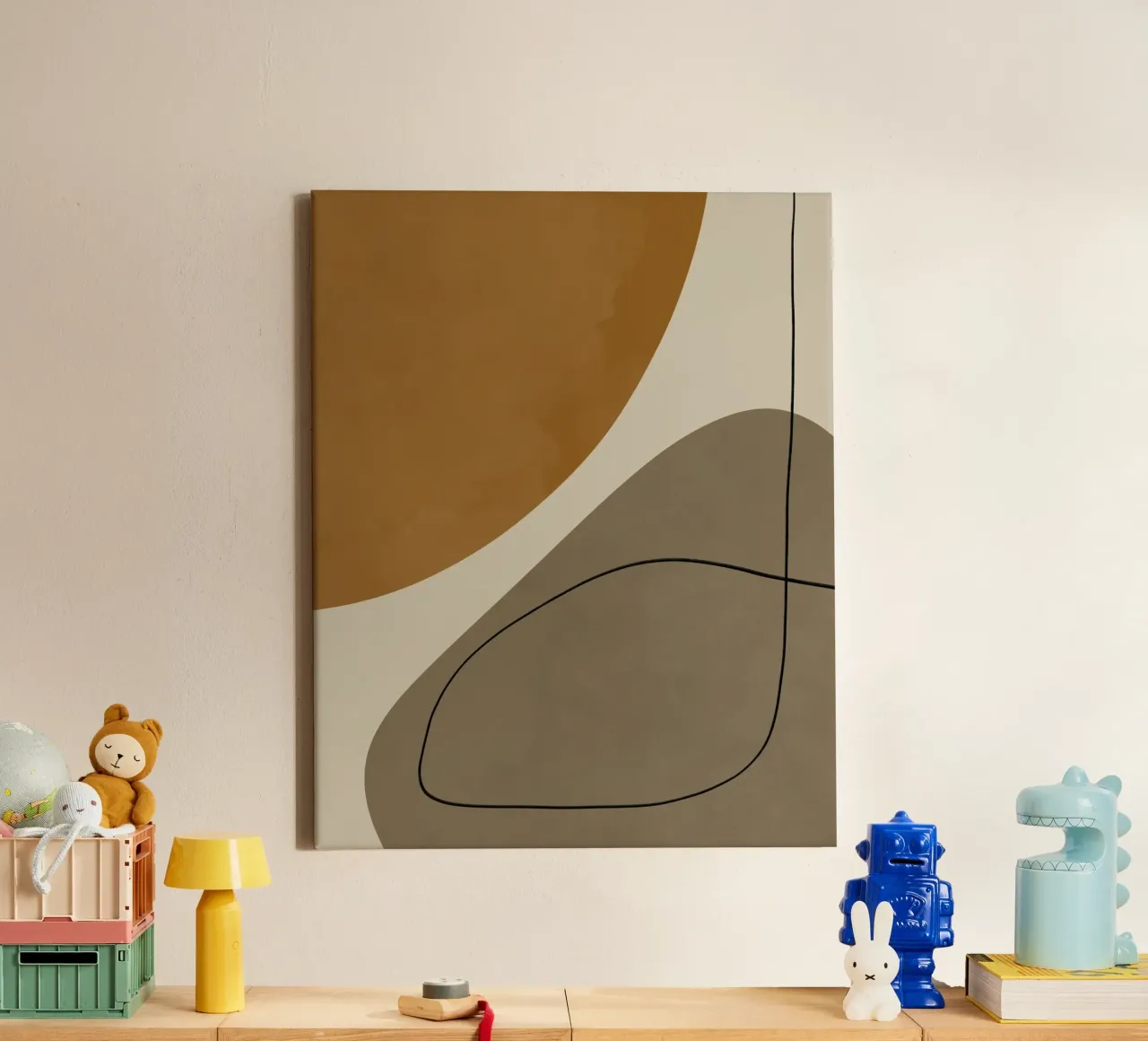Organic Abstract Shapes #3 canvas with Floater frame by Alisa Galitsyna