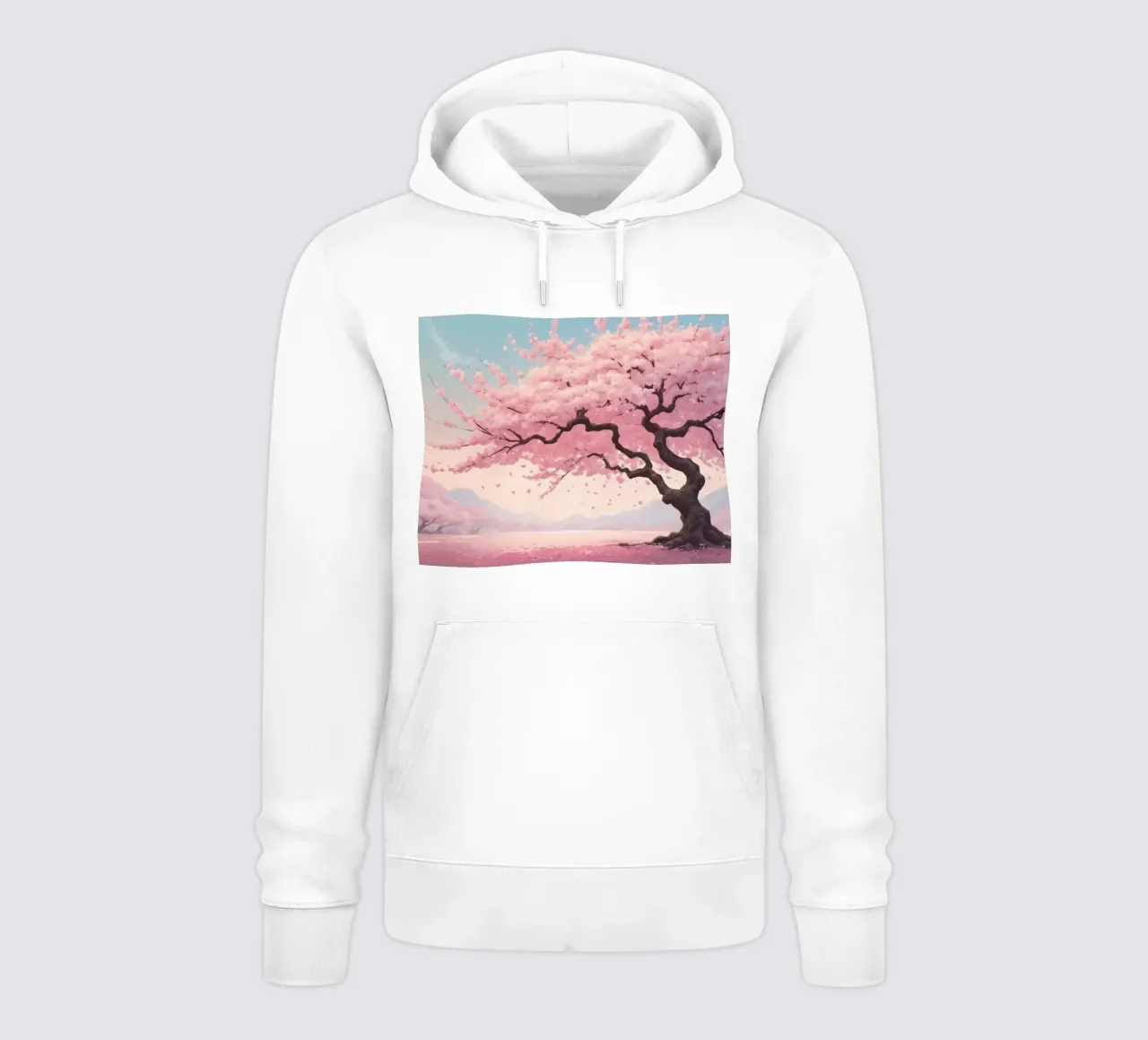 Bellissimo albero di ciliegio in fiore sotto un morbido pastello felpa con cappuccio da DesignDoodle