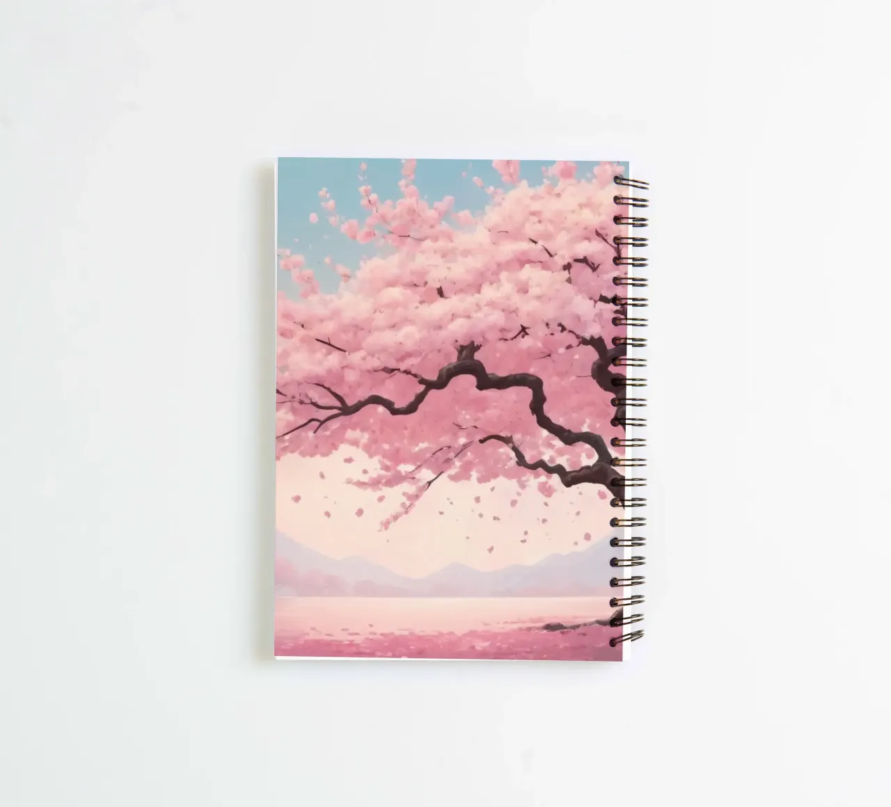 Magnifique cerisier en fleurs sous un doux pastel carnet à spirale de DesignDoodle