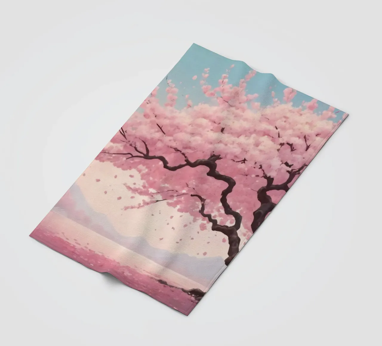 Bellissimo albero di ciliegio in fiore sotto un morbido pastello coperta in pile da DesignDoodle
