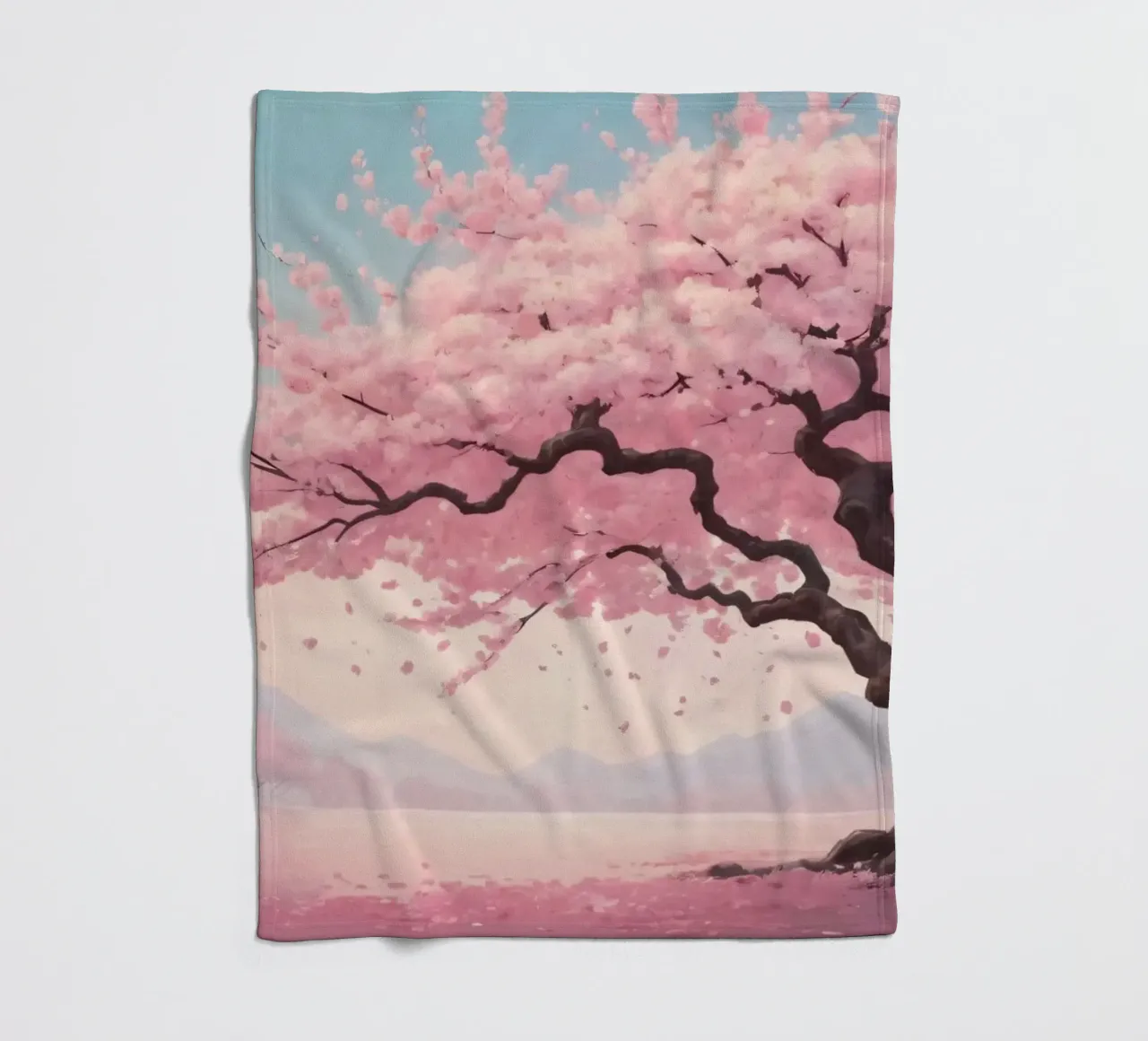 Bellissimo albero di ciliegio in fiore sotto un morbido pastello coperta in pile da DesignDoodle