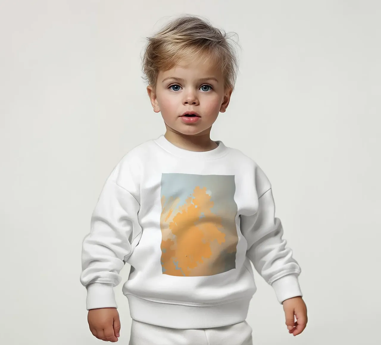 Abstract ontwerp met zachte oranje en blauwe tinten baby sweatshirt van DesignDoodle