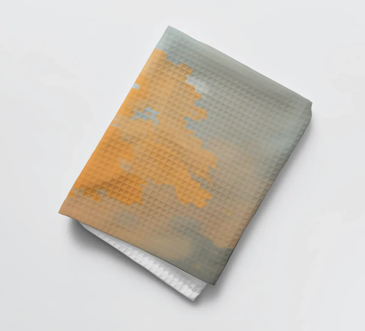 Motif abstrait dans des tons doux d'orange et de bleu torchon de DesignDoodle