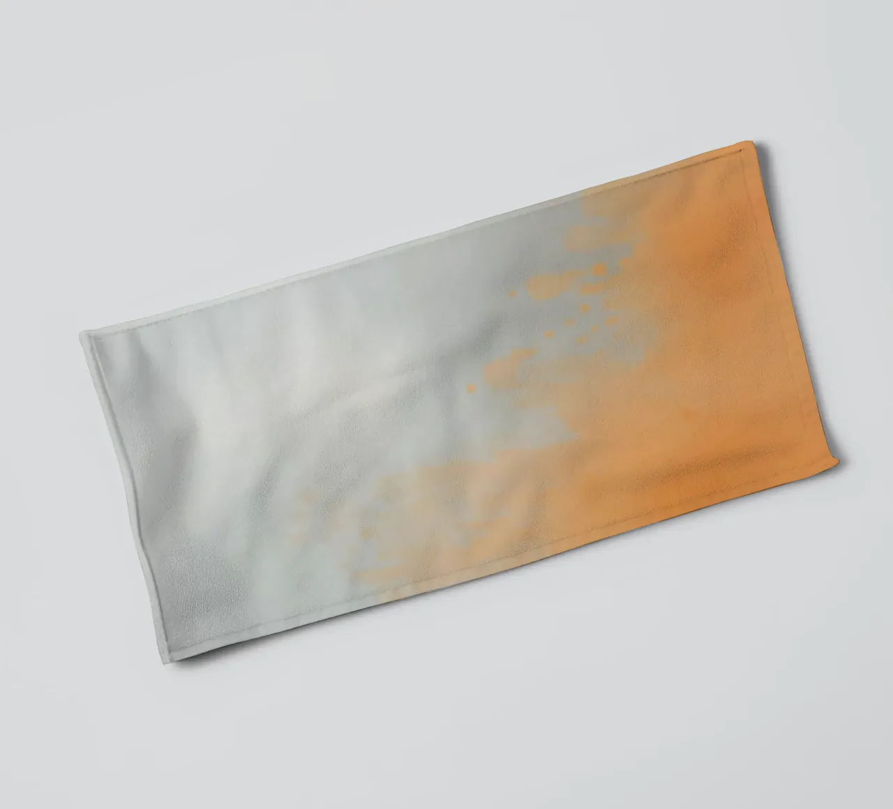 Abstract design featuring soft orange hues and gray tones towel by DesignDoodle