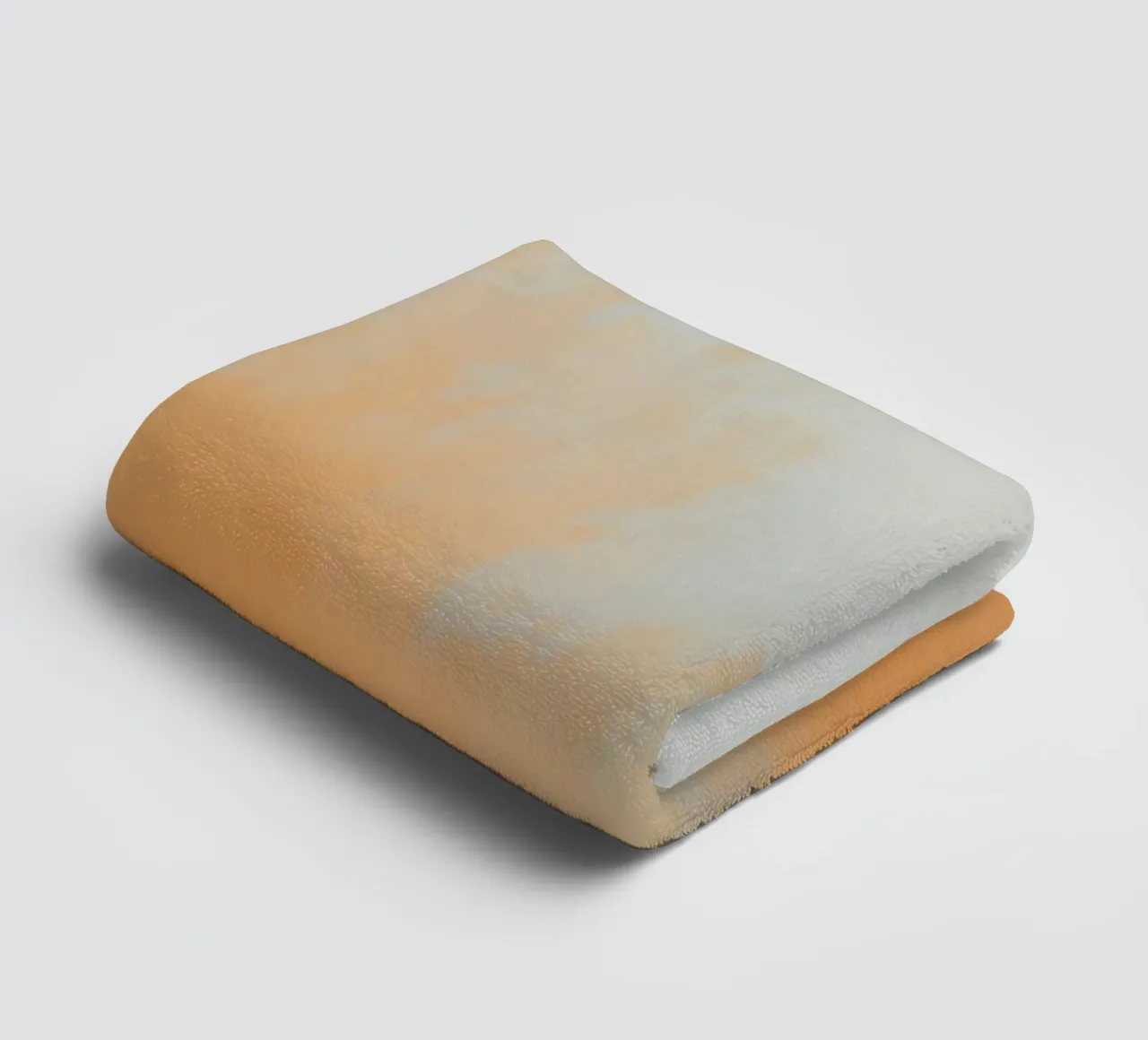Abstract design featuring soft orange hues and gray tones towel by DesignDoodle
