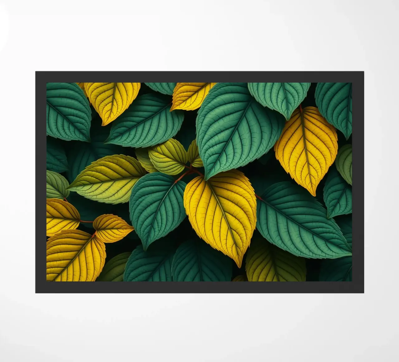 Disposizione di foglie colorate con texture e motivi ricchi di colore zerbino da DesignDoodle