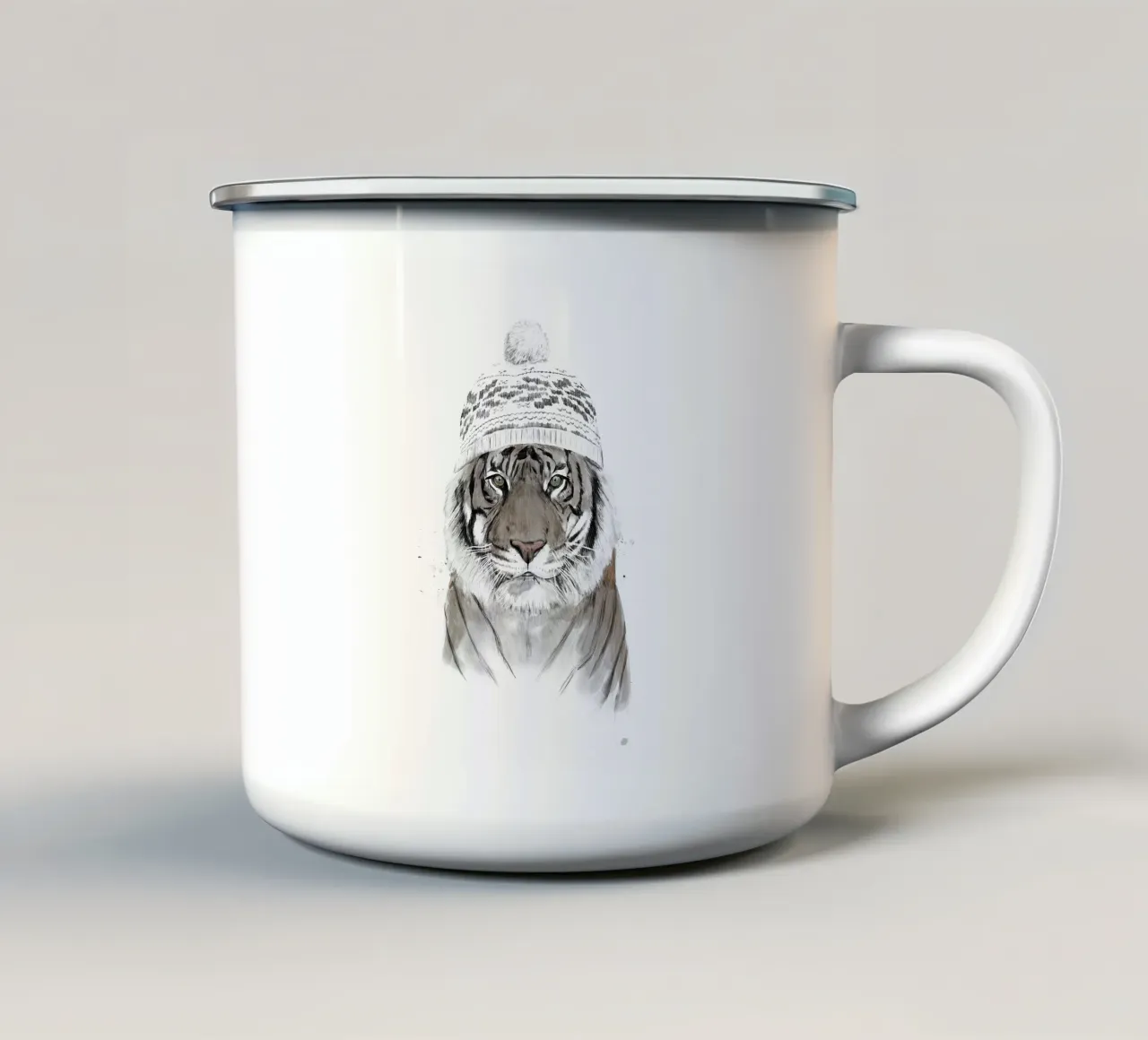 Siberian Tiger tazza in smalto da Balazs Solti