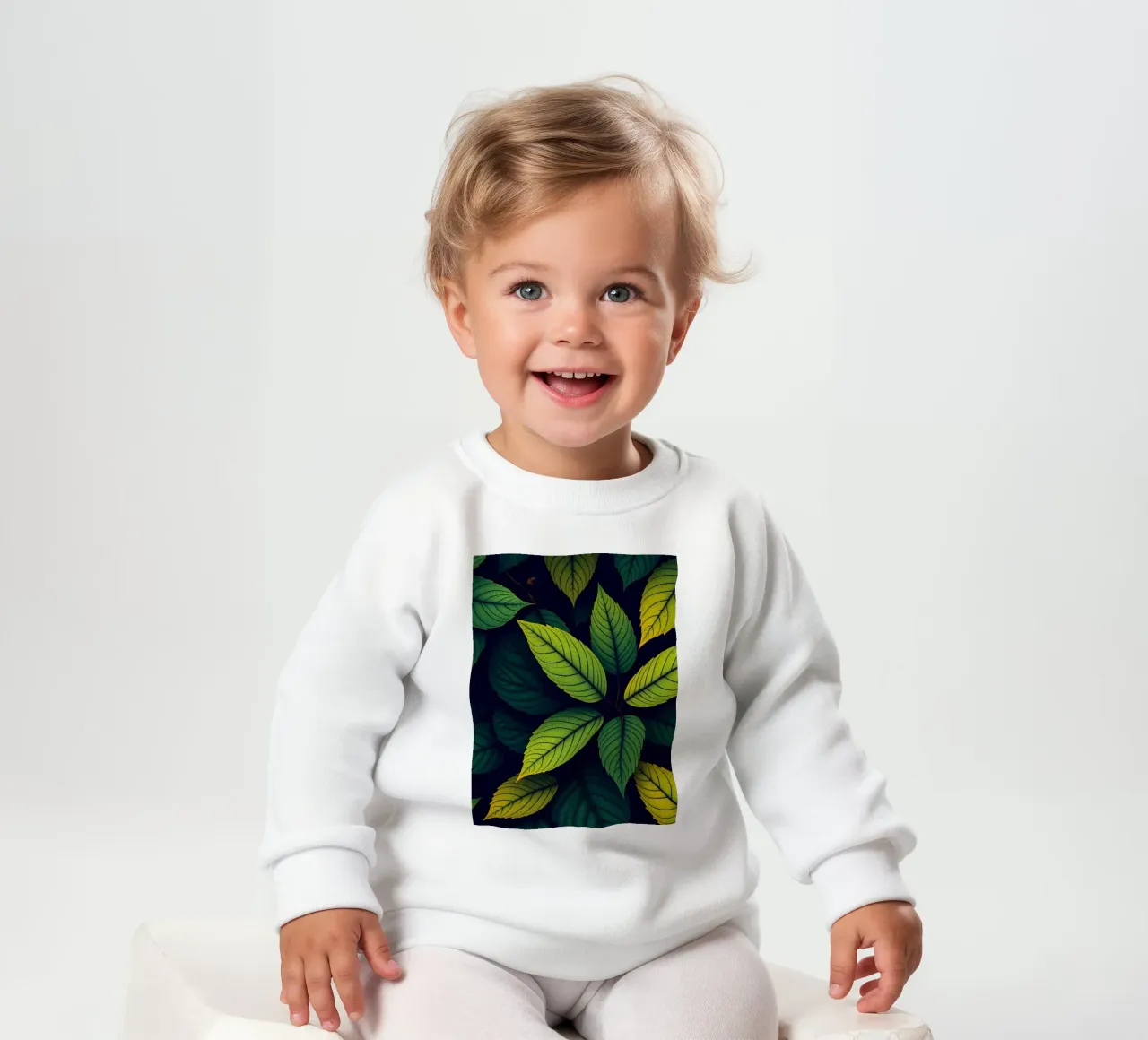 Exploring the beauty of abstract green leaf patterns baby sweatshirt by DesignDoodle