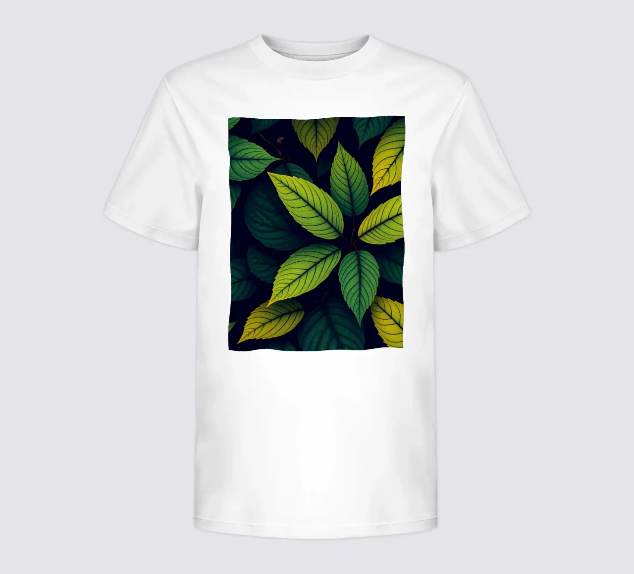 Exploring the beauty of abstract green leaf patterns kids t-shirt by DesignDoodle