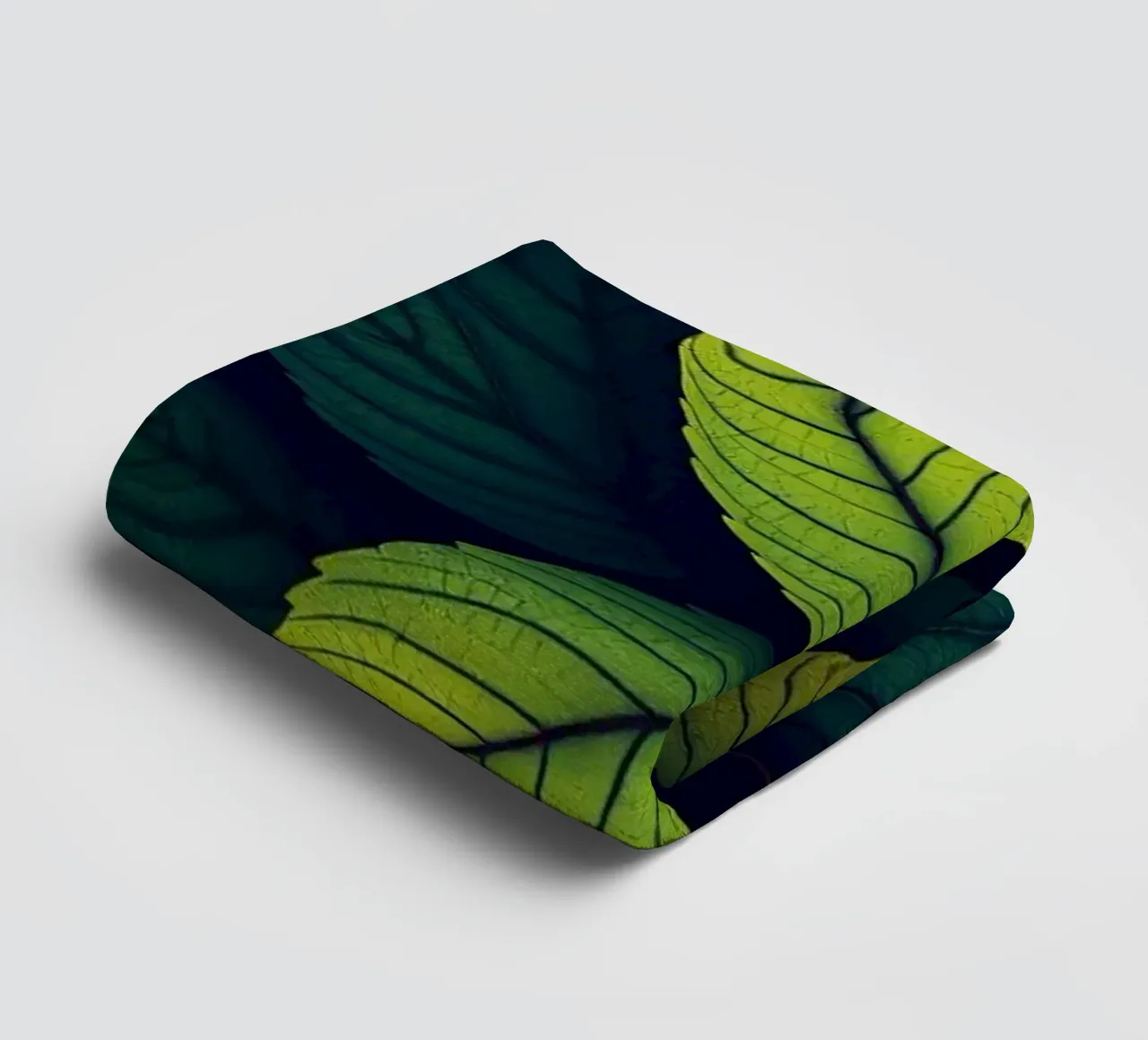 Exploring the beauty of abstract green leaf patterns towel by DesignDoodle