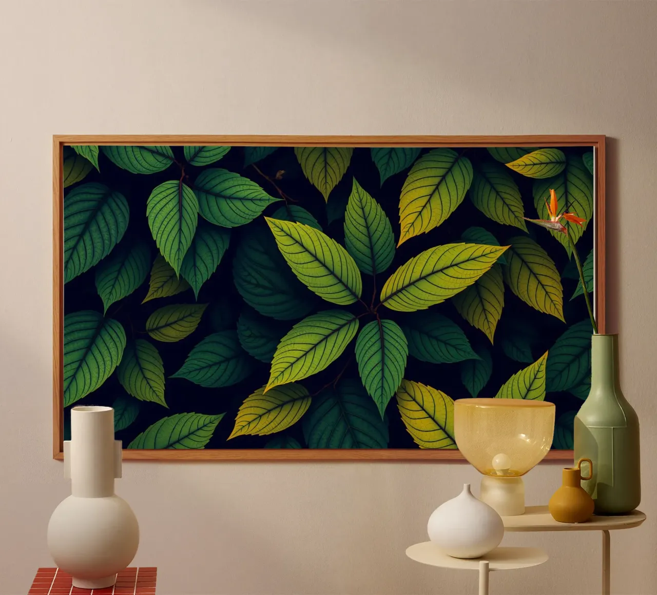 Exploring the beauty of abstract green leaf patterns forex plate by DesignDoodle