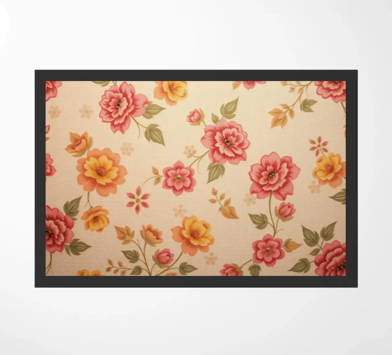 Bellissimo motivo floreale con colori vivaci su un retro leggero zerbino da DesignDoodle