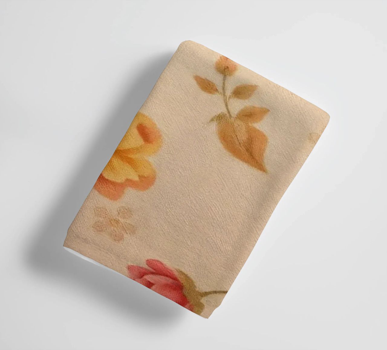 Beautiful floral pattern with vibrant colors on a light back towel by DesignDoodle