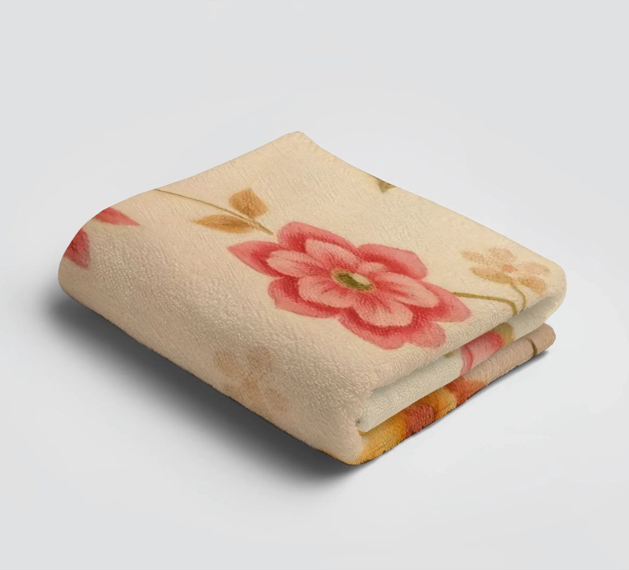 Beautiful floral pattern with vibrant colors on a light back towel by DesignDoodle