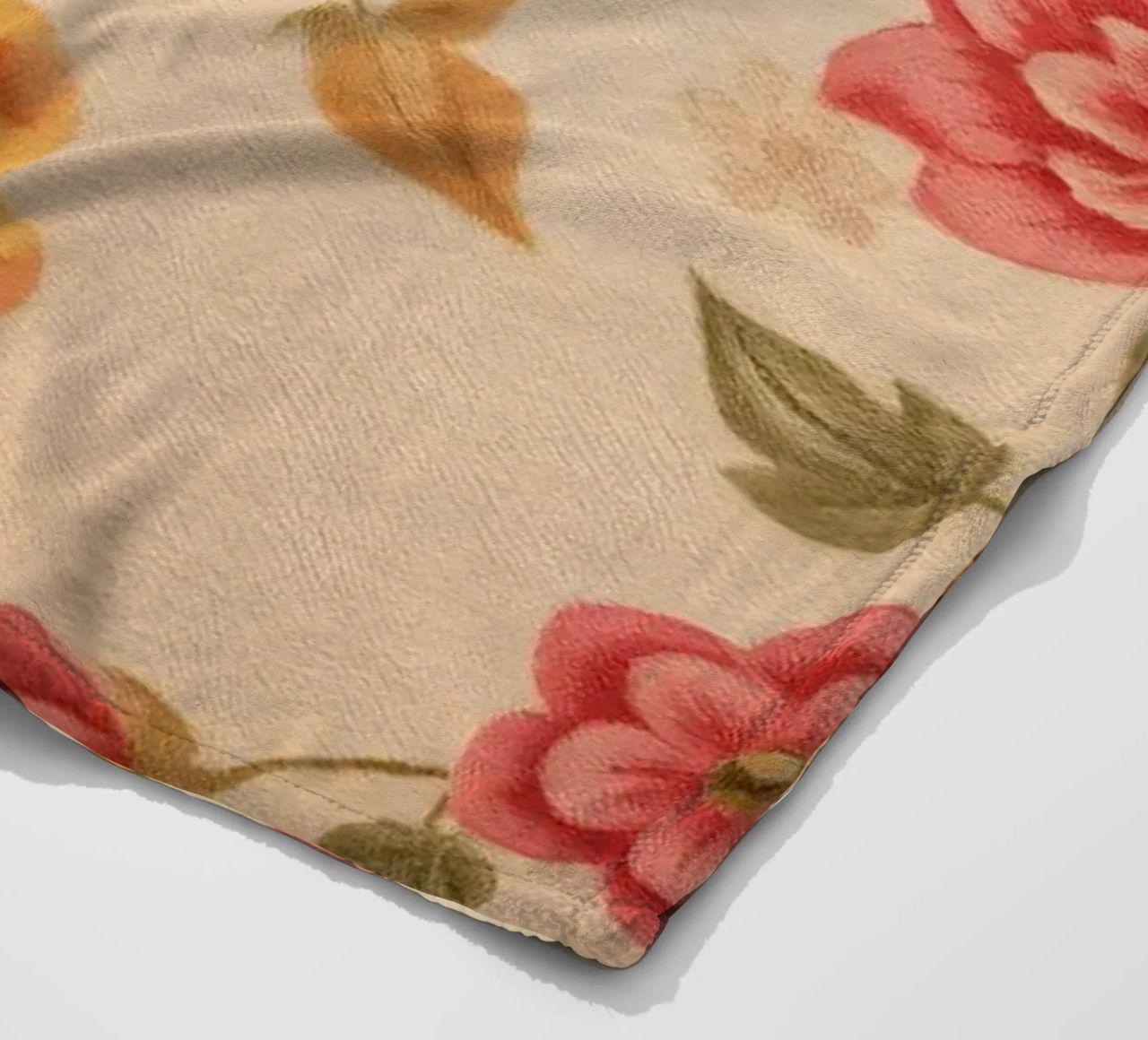 Beautiful floral pattern with vibrant colors on a light back fleece blanket by DesignDoodle