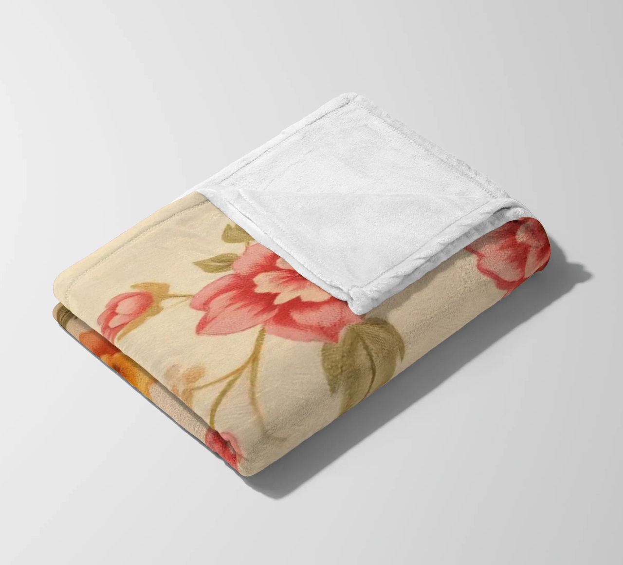 Beautiful floral pattern with vibrant colors on a light back fleece blanket by DesignDoodle