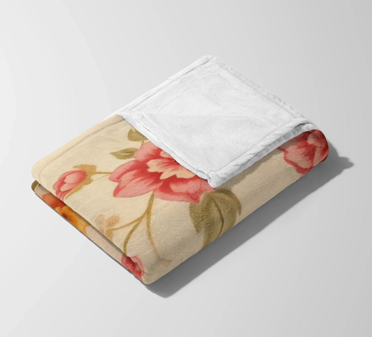 Beautiful floral pattern with vibrant colors on a light back fleece blanket by DesignDoodle