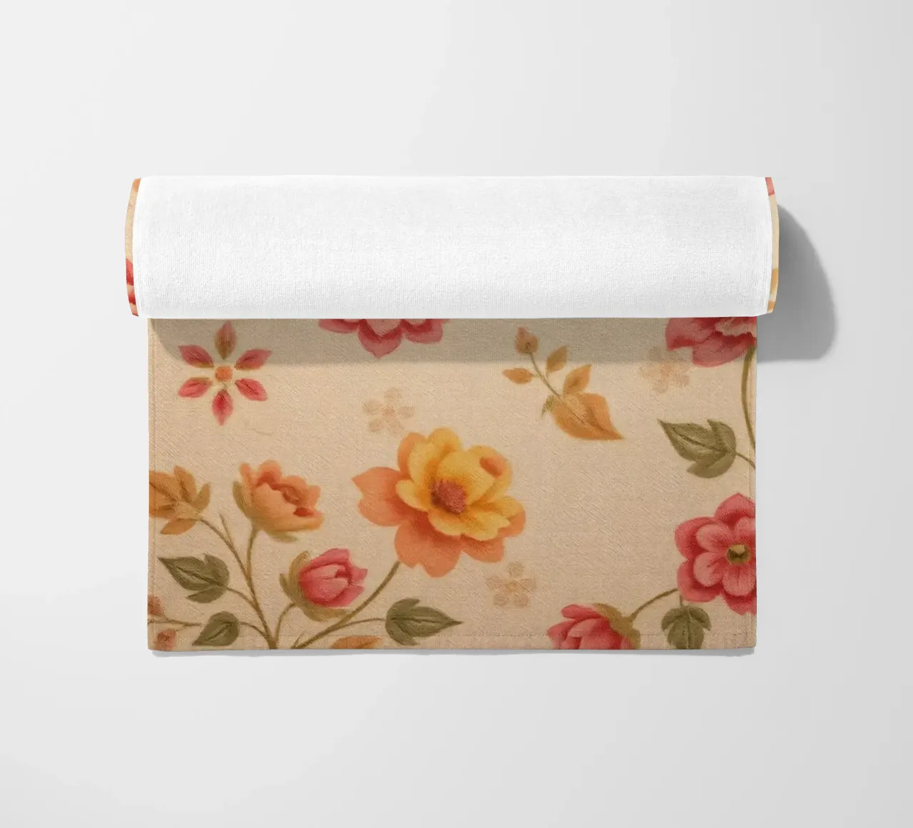 Bellissimo motivo floreale con colori vivaci su un retro leggero telo mare da DesignDoodle