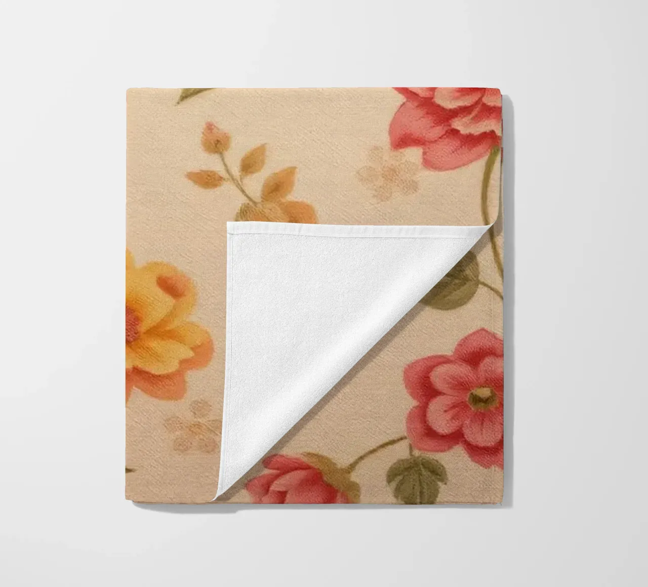 Bellissimo motivo floreale con colori vivaci su un retro leggero telo mare da DesignDoodle