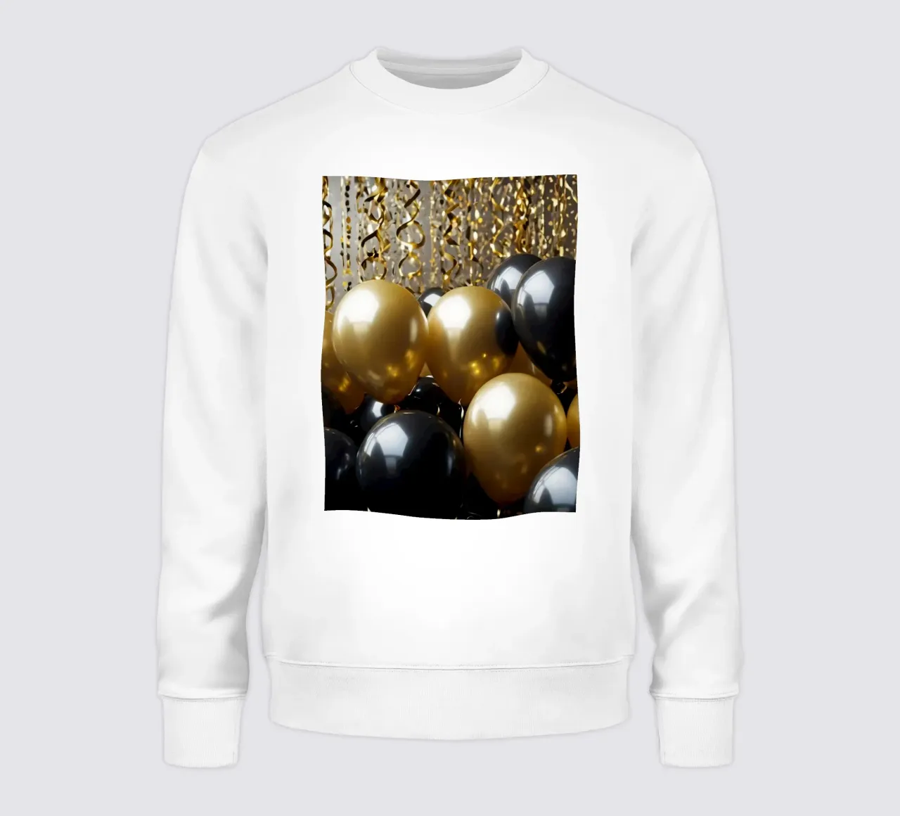 Vibrante composizione di palloncini neri e oro felpa da DesignDoodle