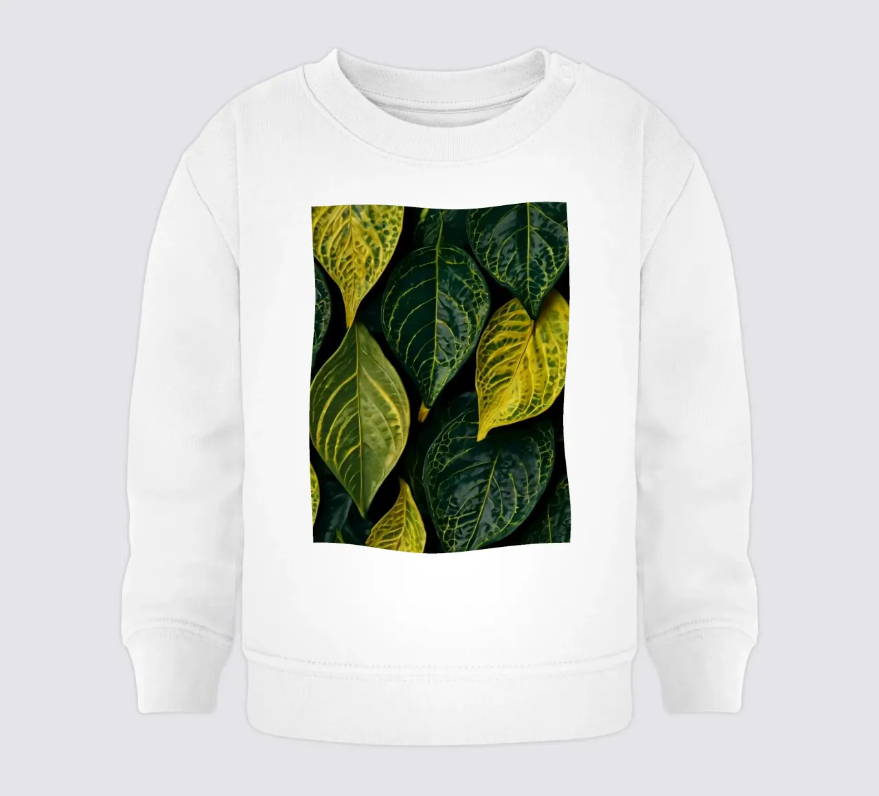 Hojas verdes y amarillas en una composición abstracta sudadera de bebé de DesignDoodle