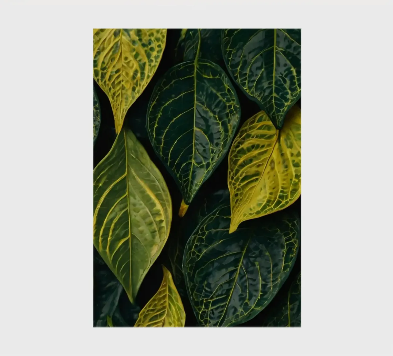 Vibrant green and yellow leaves in an abstract arrangement notebook by DesignDoodle