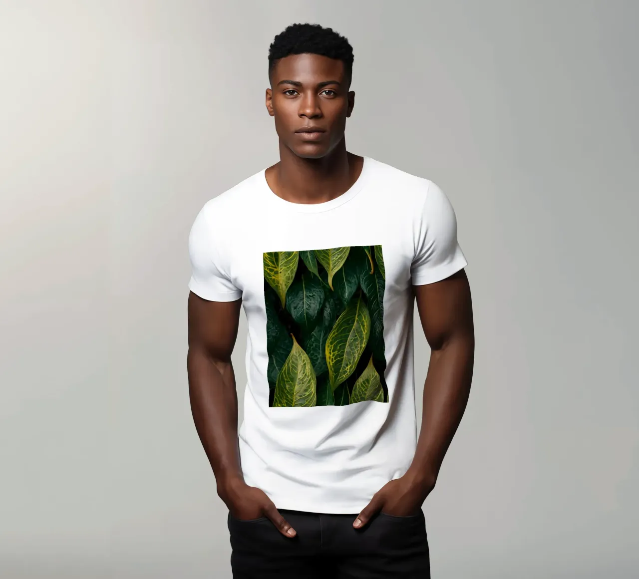 Foglie verdi e rigogliose, con trame intricate e tonalità vivaci. t-shirt da DesignDoodle
