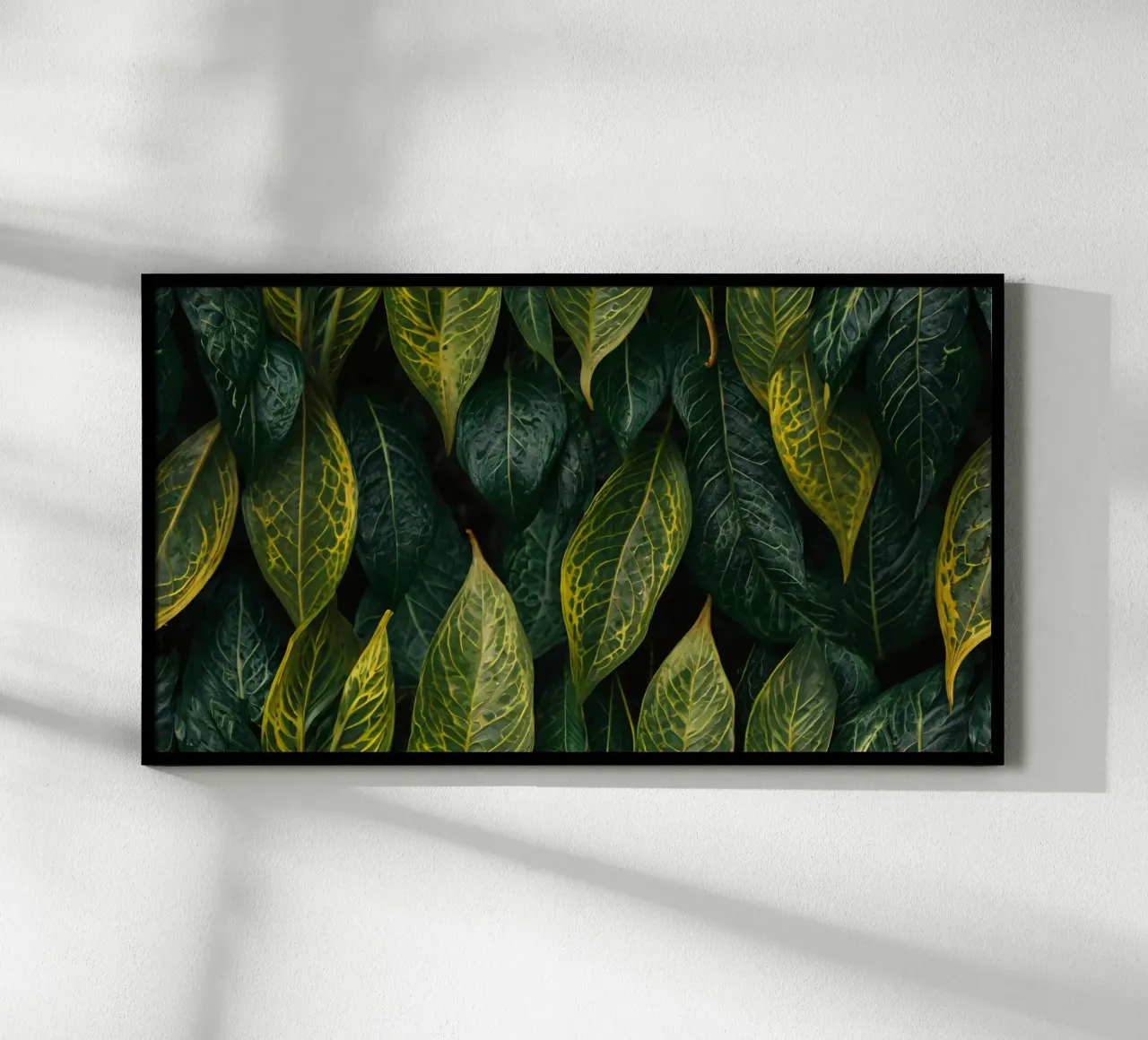 Lush green leaves with intricate textures and vibrant hues hahnemühle by DesignDoodle
