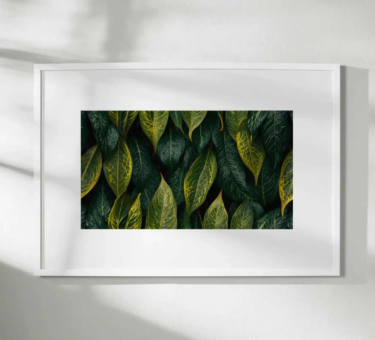 Lush green leaves with intricate textures and vibrant hues hahnemühle by DesignDoodle