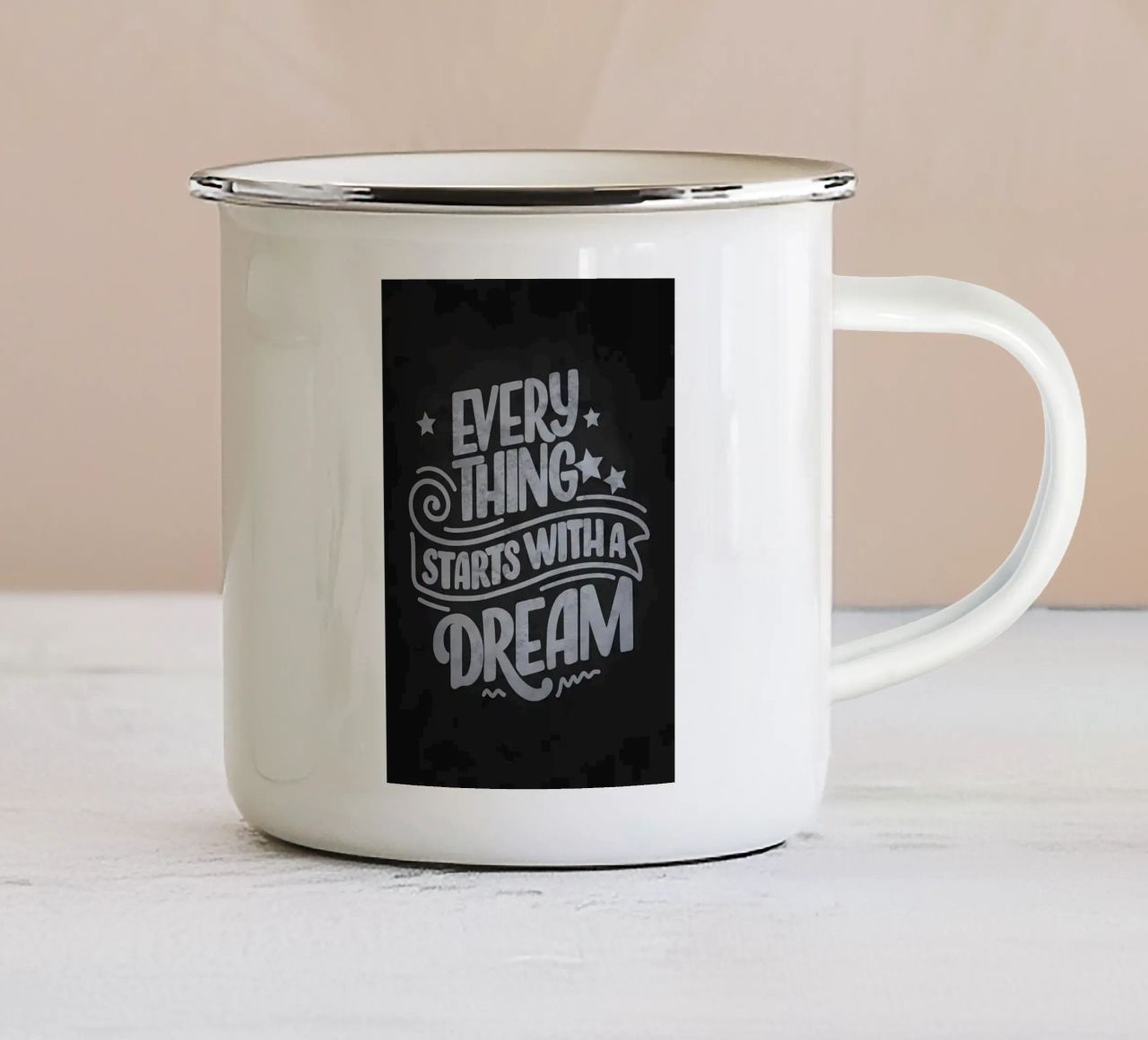 Tutto inizia con un sogno tazza in smalto da Raegen