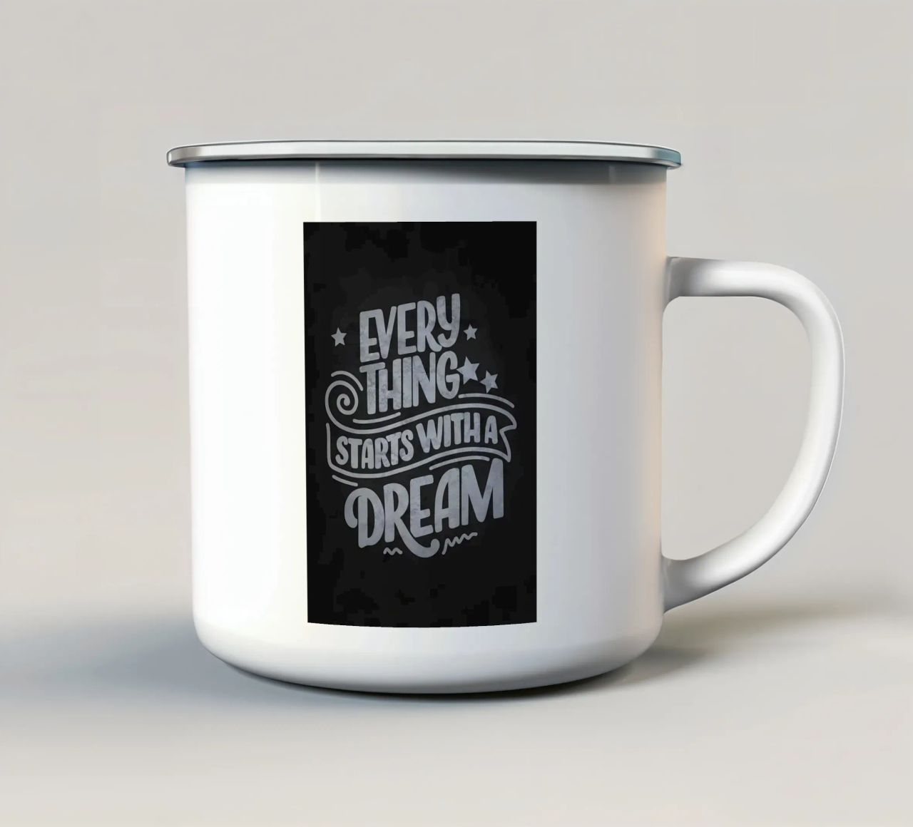 Tutto inizia con un sogno tazza in smalto da Raegen