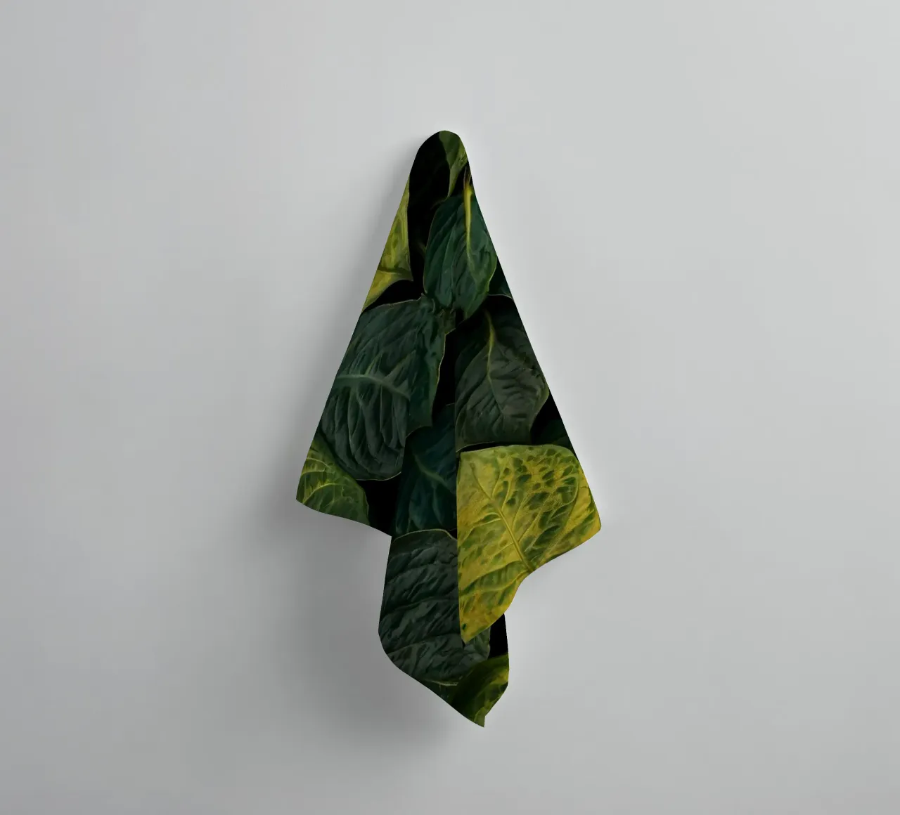 Lush green and yellow leaves create a vibrant abstract wallp towel by DesignDoodle