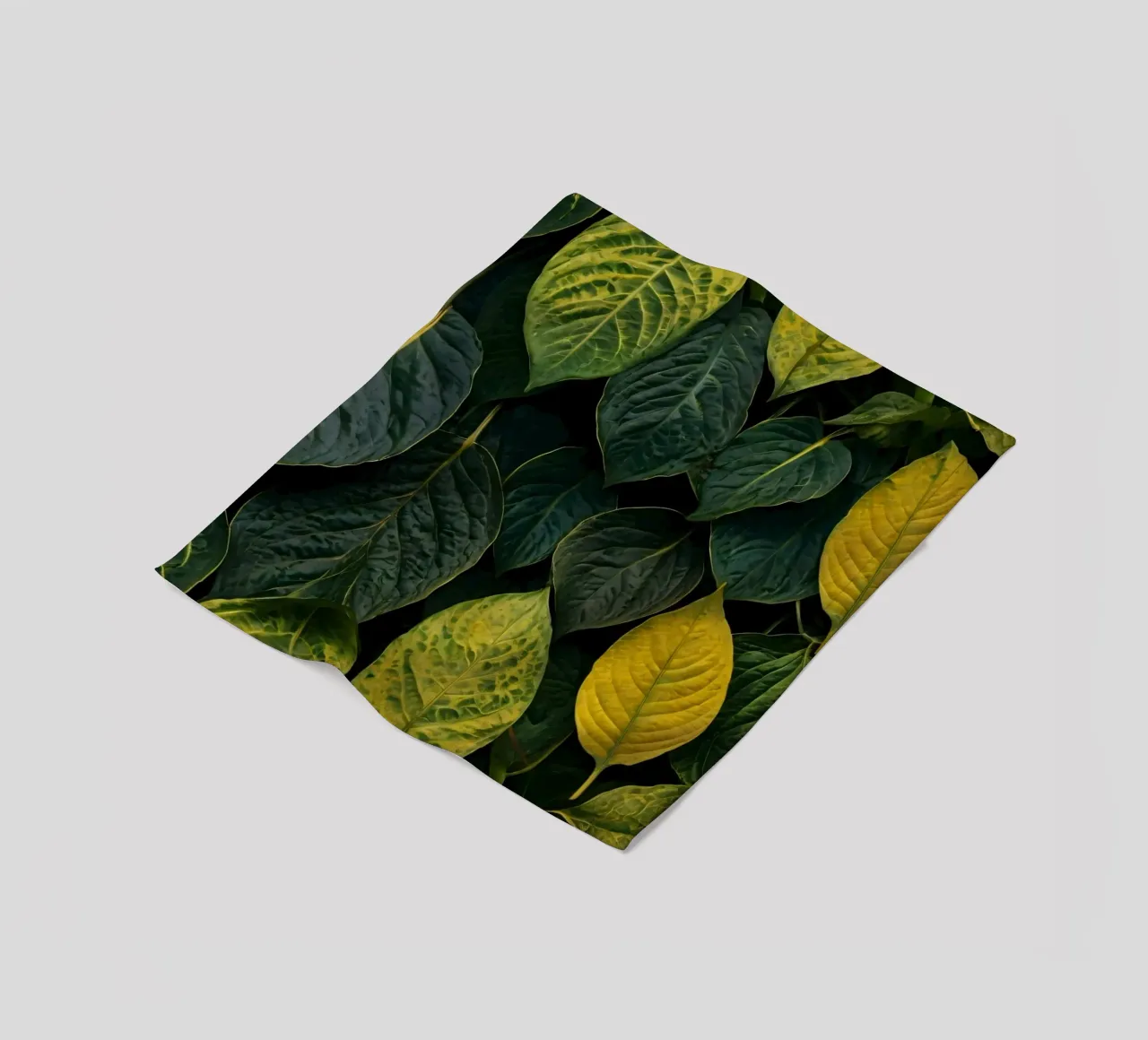 Lush green and yellow leaves create a vibrant abstract wallp fleece blanket by DesignDoodle