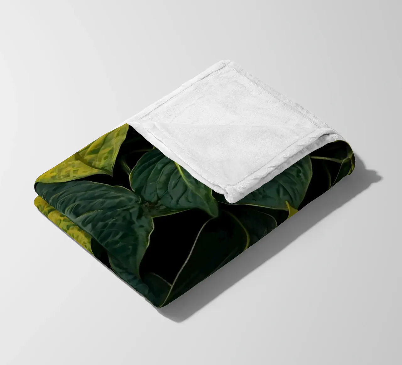 Lush green and yellow leaves create a vibrant abstract wallp fleece blanket by DesignDoodle