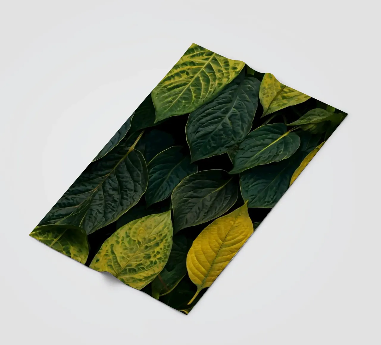 Lush green and yellow leaves create a vibrant abstract wallp fleece blanket by DesignDoodle