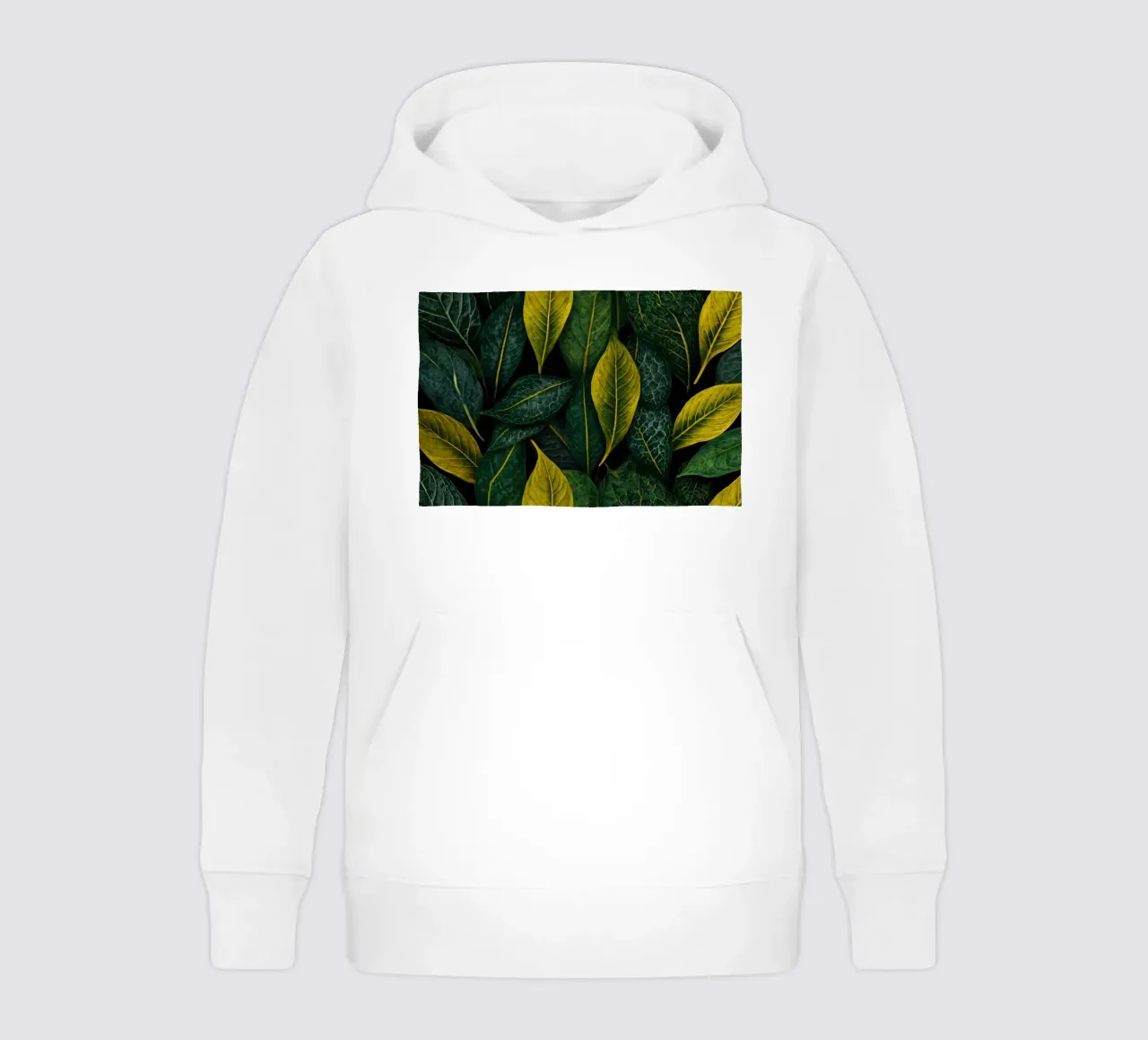 Weelderige groene en gele bladeren achtergrond kinder hoodie van DesignDoodle