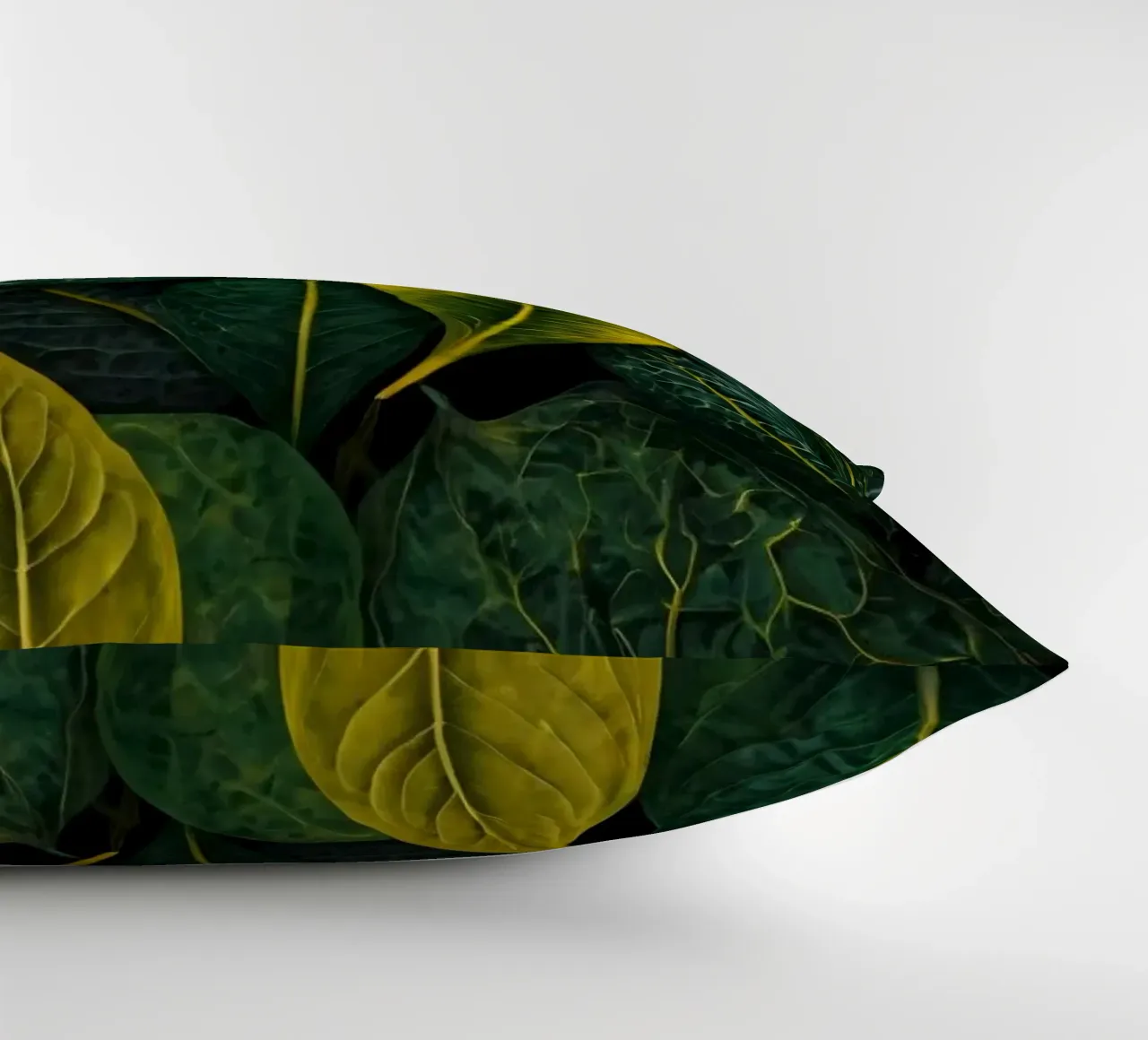Sfondo di foglie verdi e gialle cuscino da DesignDoodle