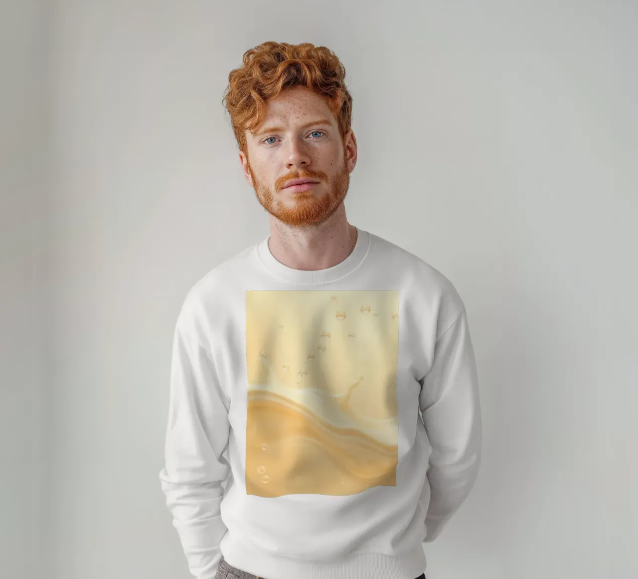 Creamy fluid splash creates dynamic abstract patterns sweatshirt by DesignDoodle