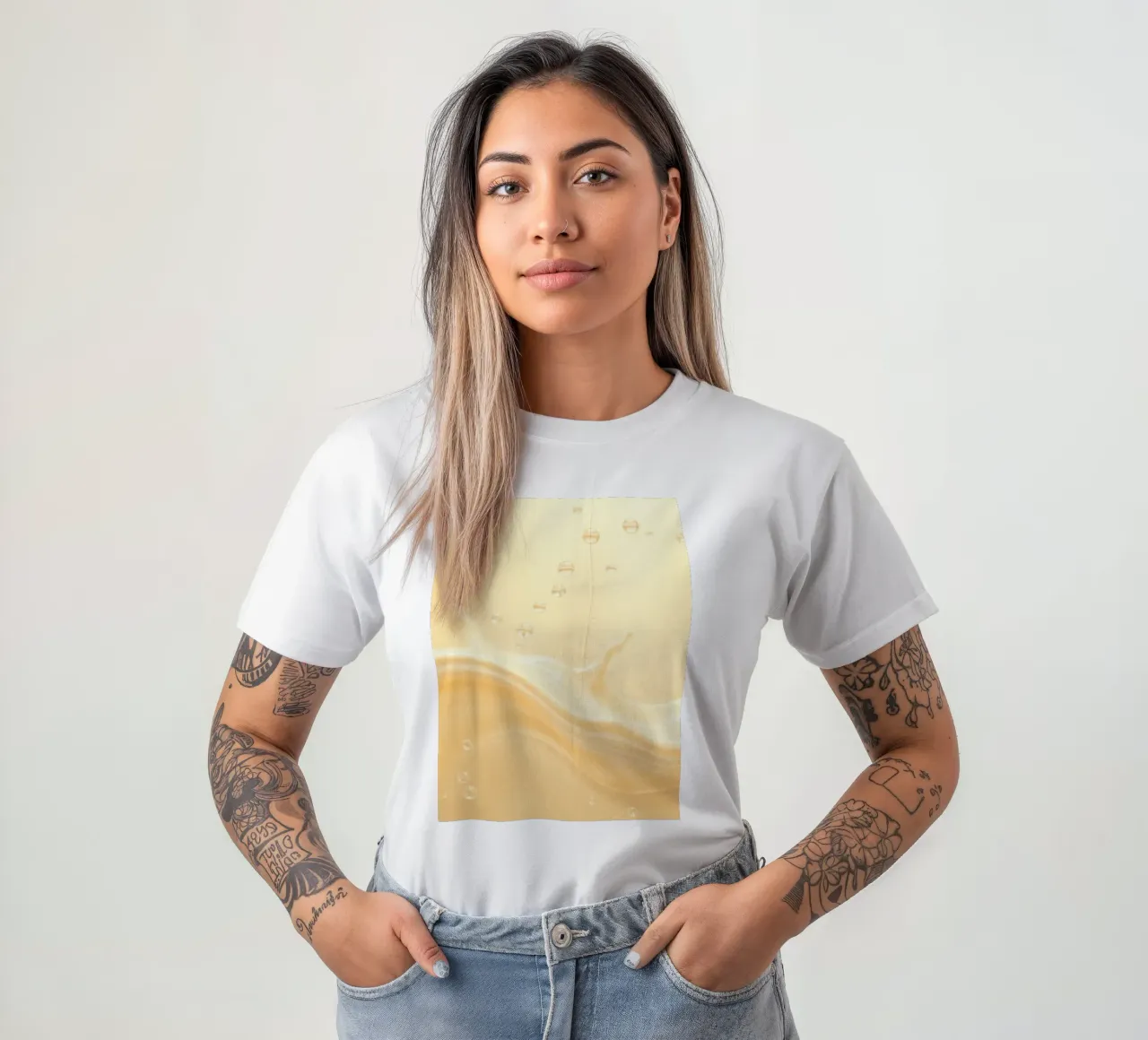 Creamy fluid splash creates dynamic abstract patterns t-shirt by DesignDoodle
