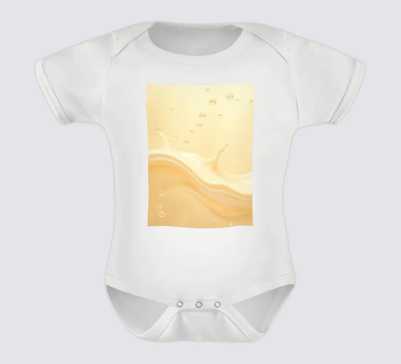 Creamy fluid splash creates dynamic abstract patterns short-sleeve baby romper by DesignDoodle