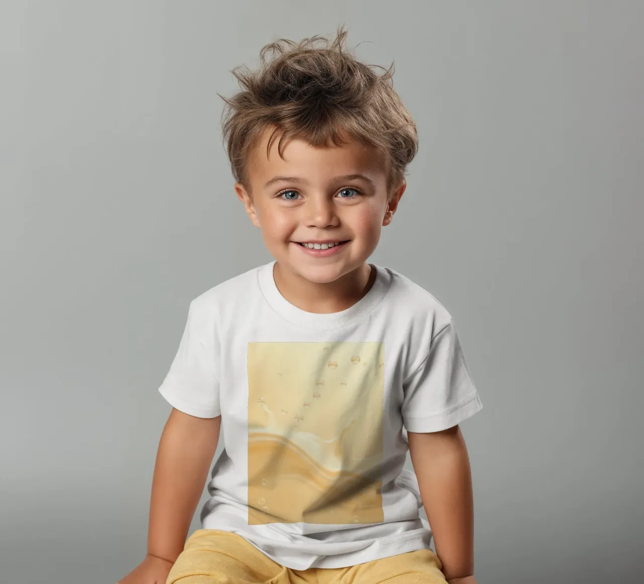 Creamy fluid splash creates dynamic abstract patterns kids t-shirt by DesignDoodle
